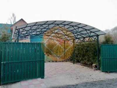 Сварной дачный навес из поликарбоната
